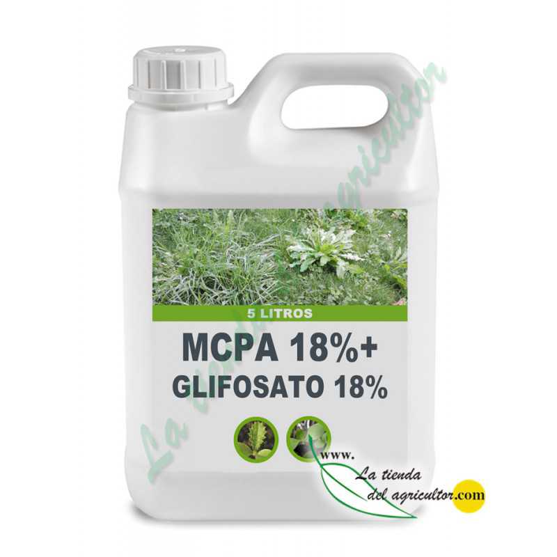 MCPA 18% + GLIFOSATO 18% en 5 Litros - Herbicida desde 6,40 €/L + IVA